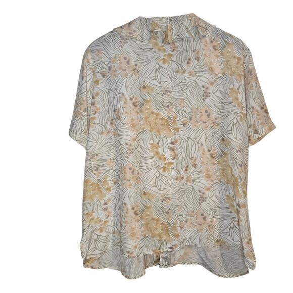 Notations Green Floral Silk Button Front Blouse | Size 18W | NWT 0212 - Picture 2 of 10